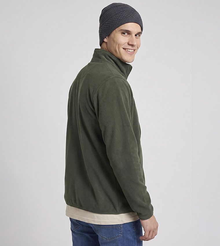 Solid Jacket with Zipper Closure