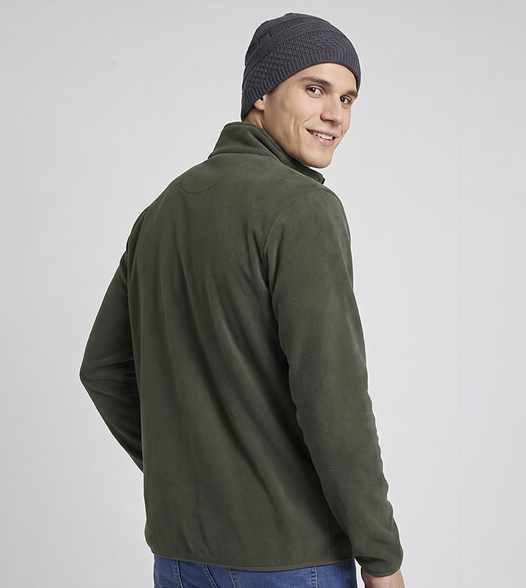 Solid Jacket with Zipper Closure