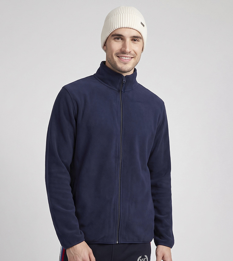 Solid Jacket with Zipper Closure
