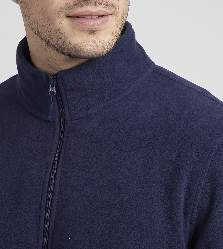 Solid Jacket with Zipper Closure