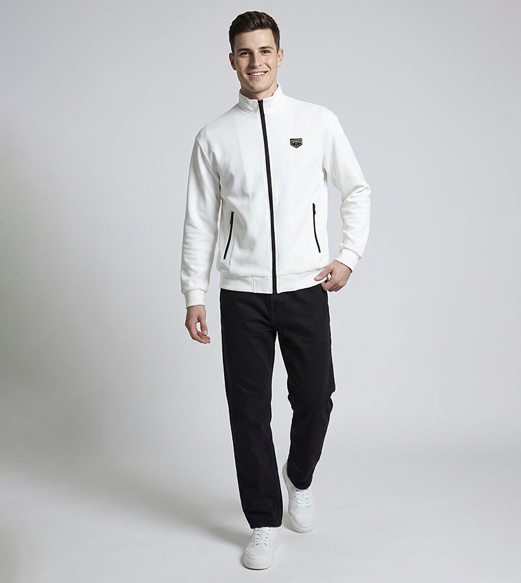 Solid Jacket with Zipper Closure