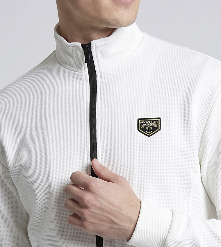 Solid Jacket with Zipper Closure