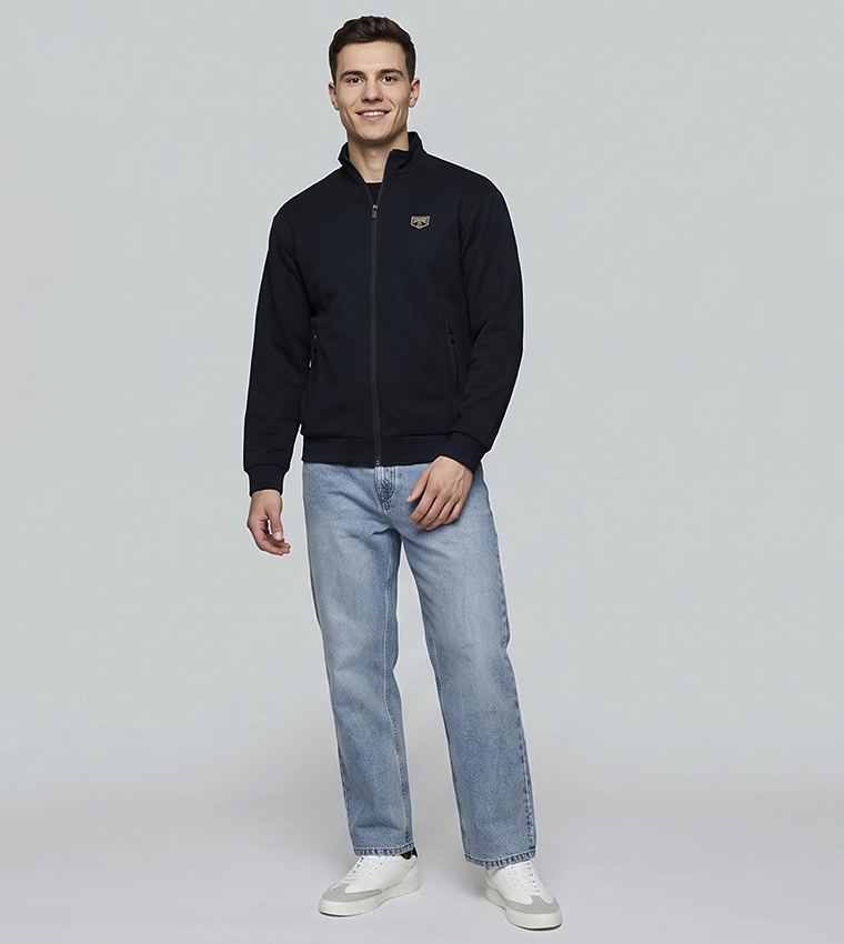 Solid Jacket with Zipper Closure