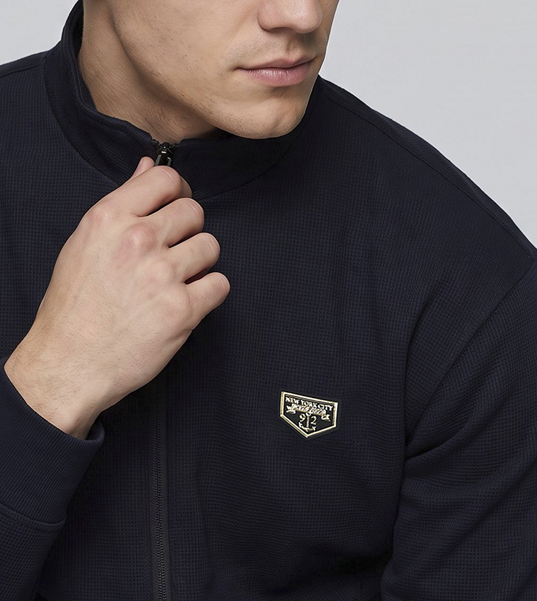 Solid Jacket with Zipper Closure