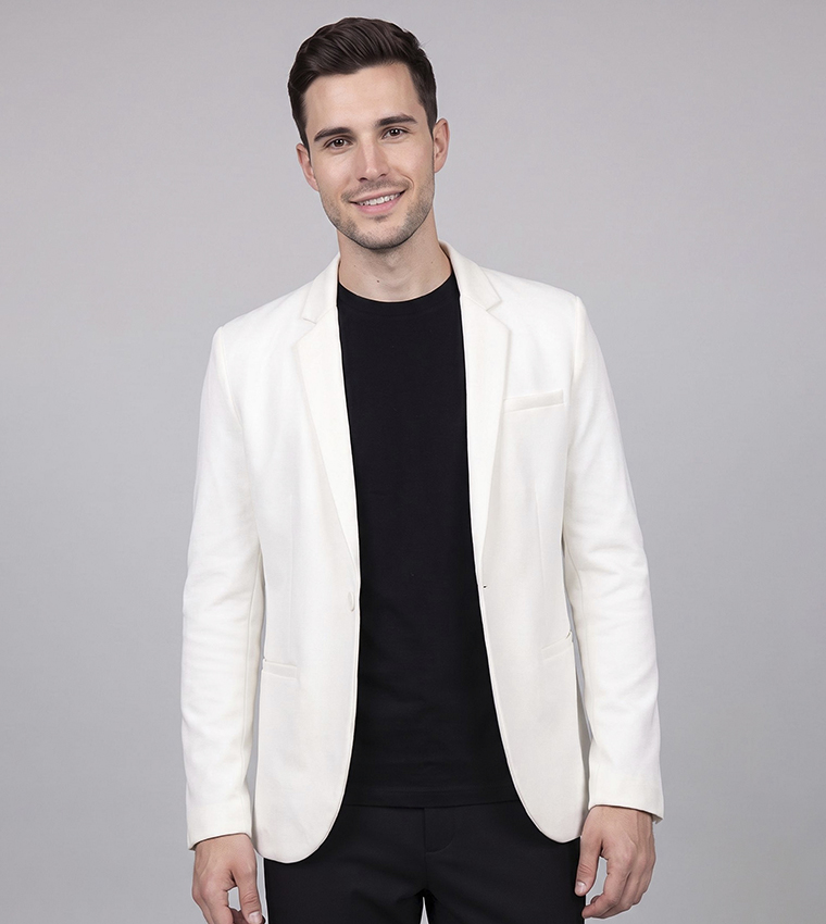 Solid Single Breasted Blazer