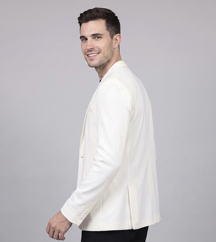 Solid Single Breasted Blazer