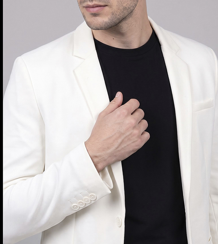 Solid Single Breasted Blazer