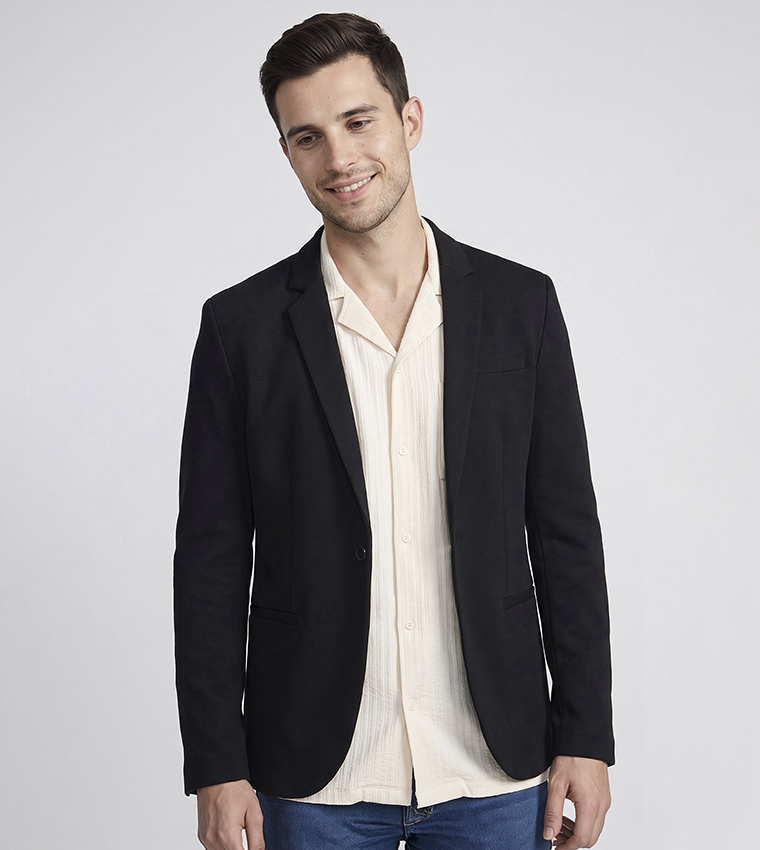Solid Single Breasted Blazer