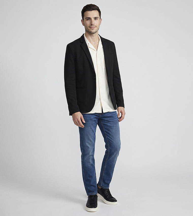 Solid Single Breasted Blazer
