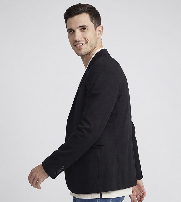 Solid Single Breasted Blazer