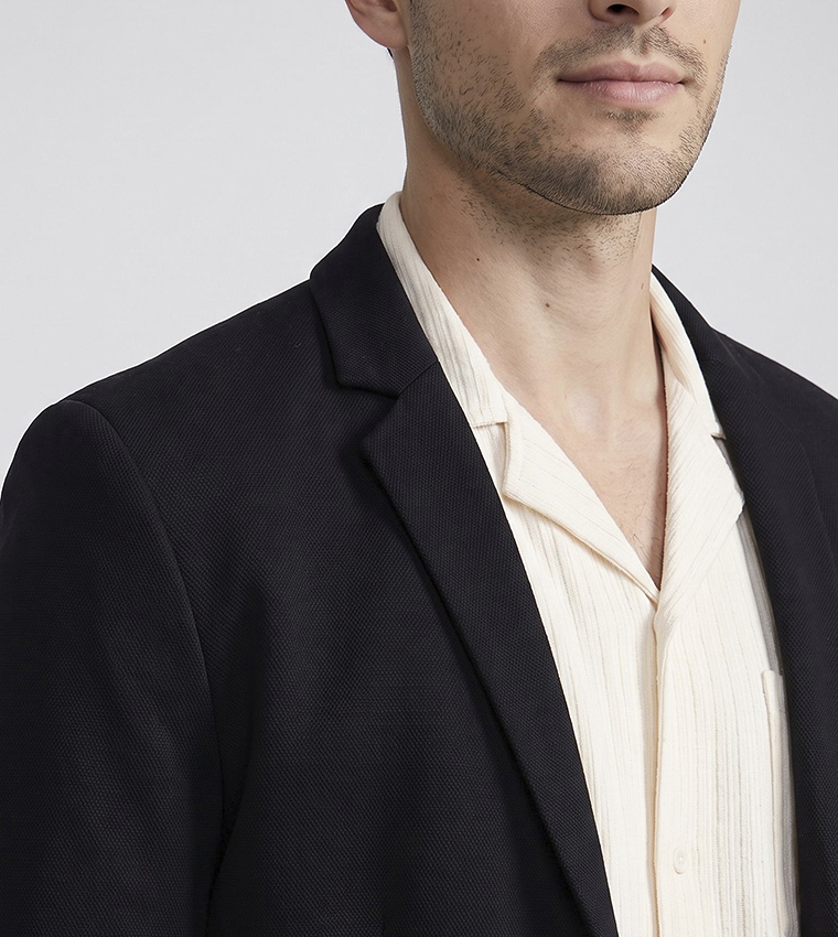 Solid Single Breasted Blazer