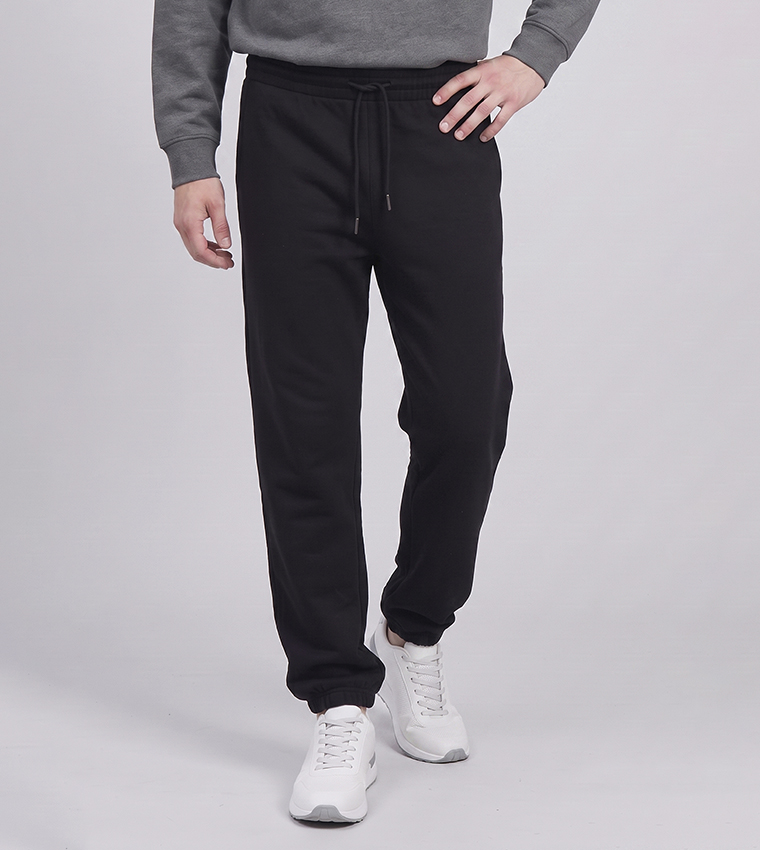 Solid Joggers with Drawstring Waist