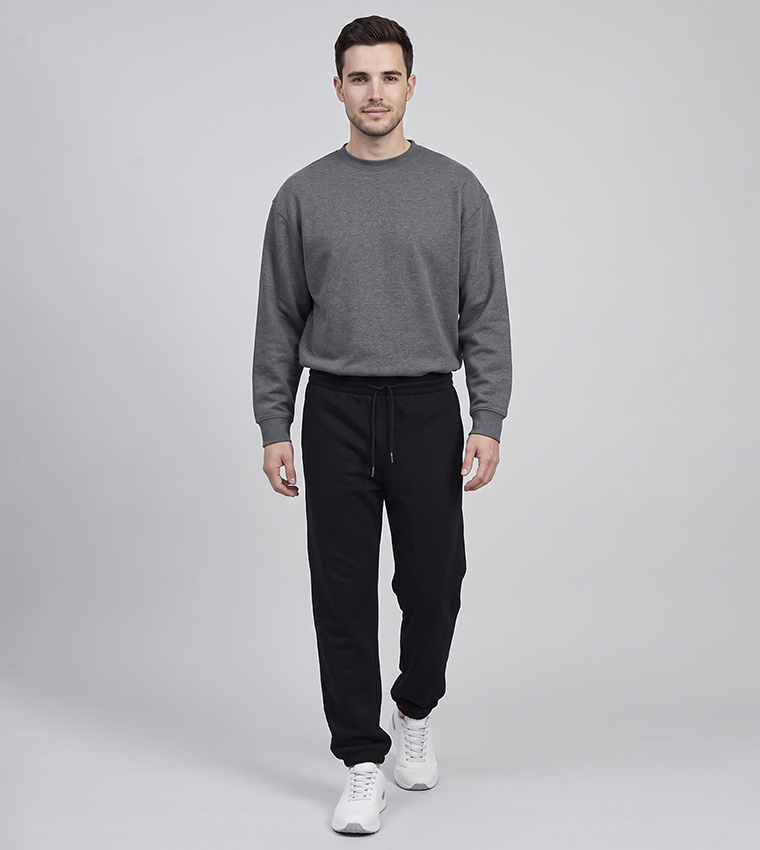 Solid Joggers with Drawstring Waist