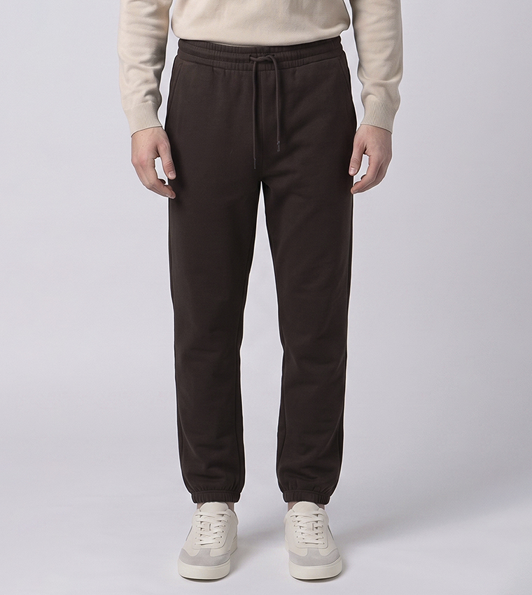 Solid Joggers with Drawstring Waist
