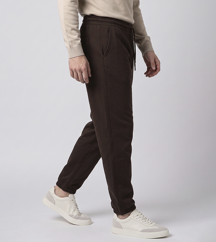 Solid Joggers with Drawstring Waist