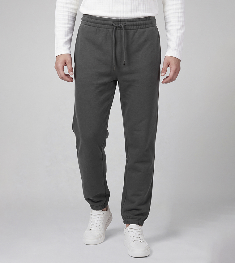 Solid Joggers with Drawstring Waist