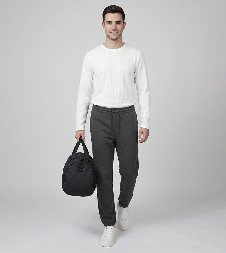 Solid Joggers with Drawstring Waist