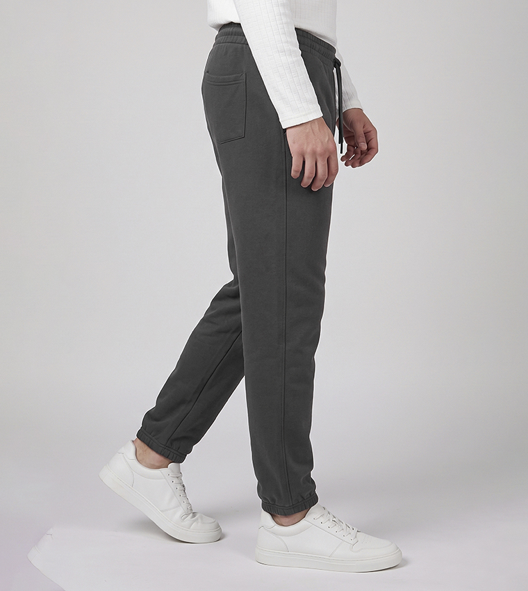 Solid Joggers with Drawstring Waist