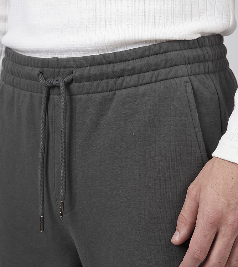 Solid Joggers with Drawstring Waist