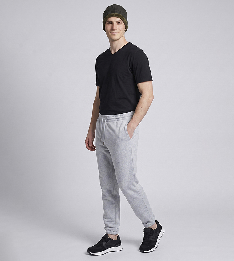 Solid Joggers with Drawstring Waist