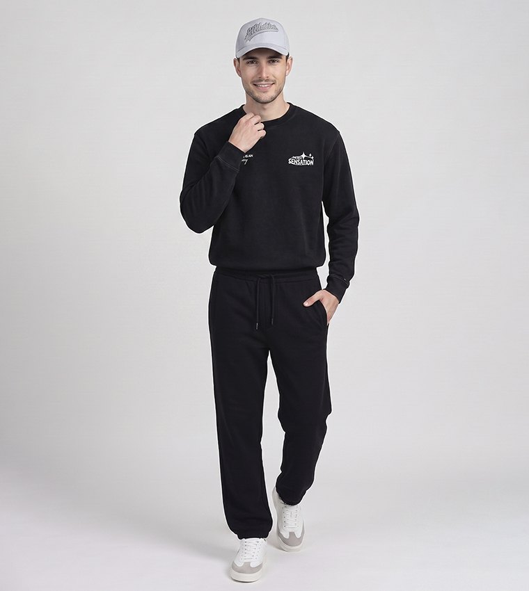 Solid Joggers with Drawstring Waist