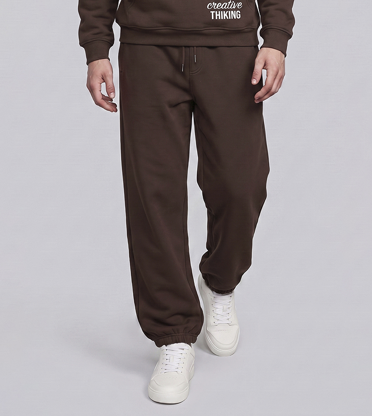 Solid Joggers with Drawstring Waist