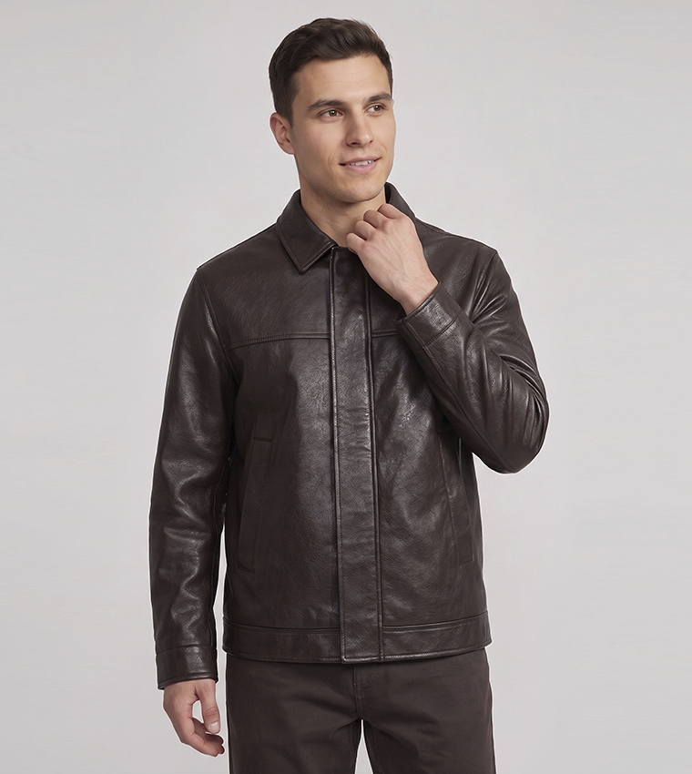Solid Jacket with Zipper Closure