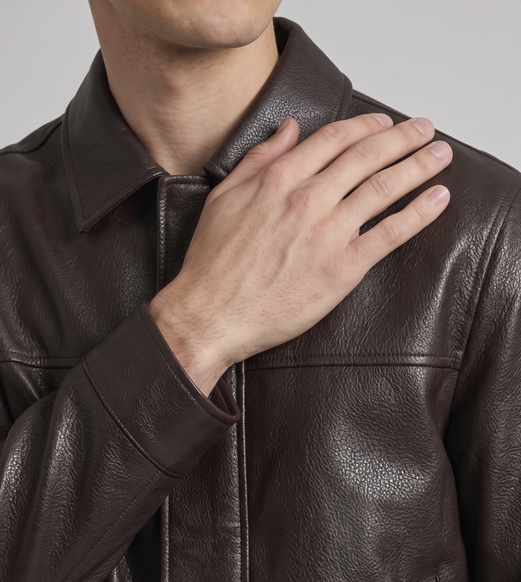 Solid Jacket with Zipper Closure