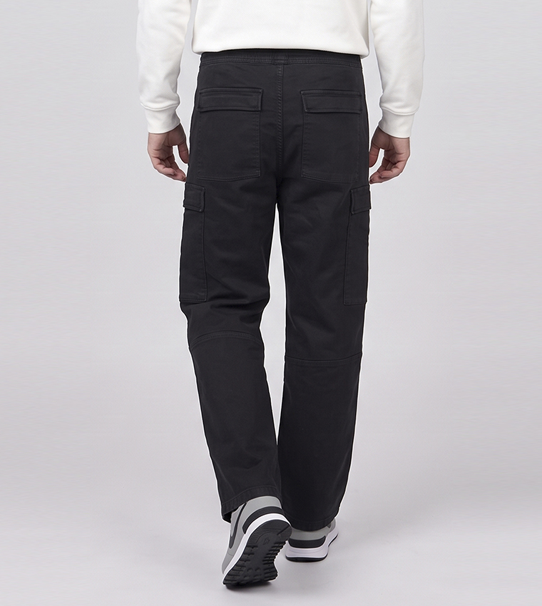 Solid Jogger Fit Pants with Drawstring Waist