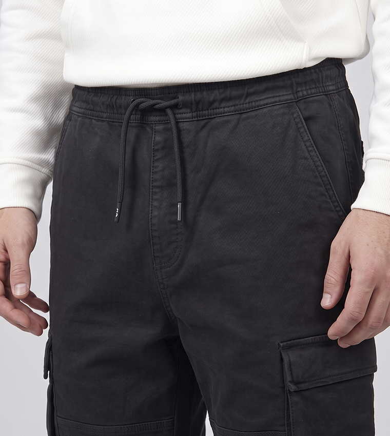 Solid Jogger Fit Pants with Drawstring Waist