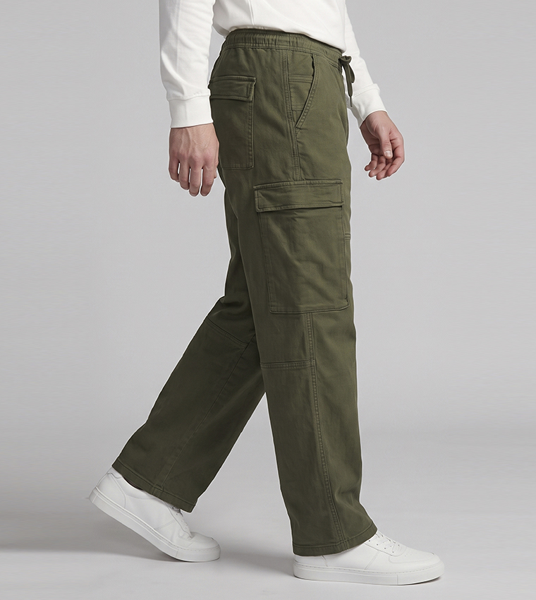 Solid Jogger Fit Pants with Drawstring Waist