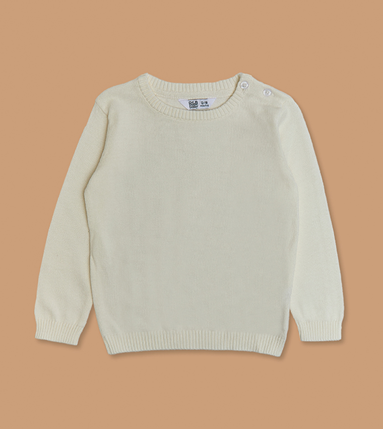 Solid Sweater and Dungaree Set