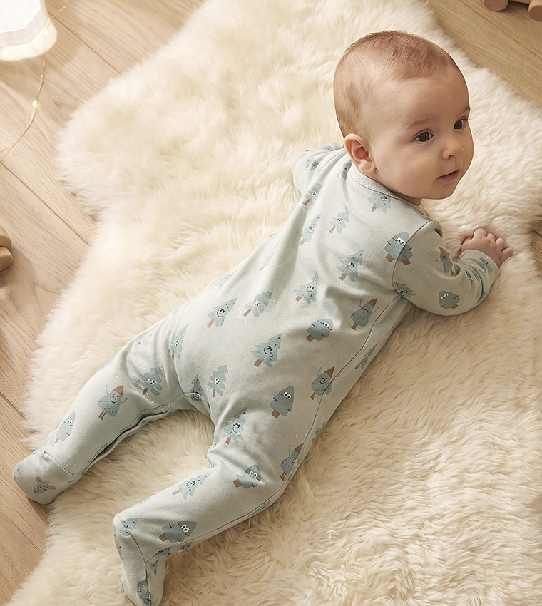 3 Pack Printed Footed Sleepsuits