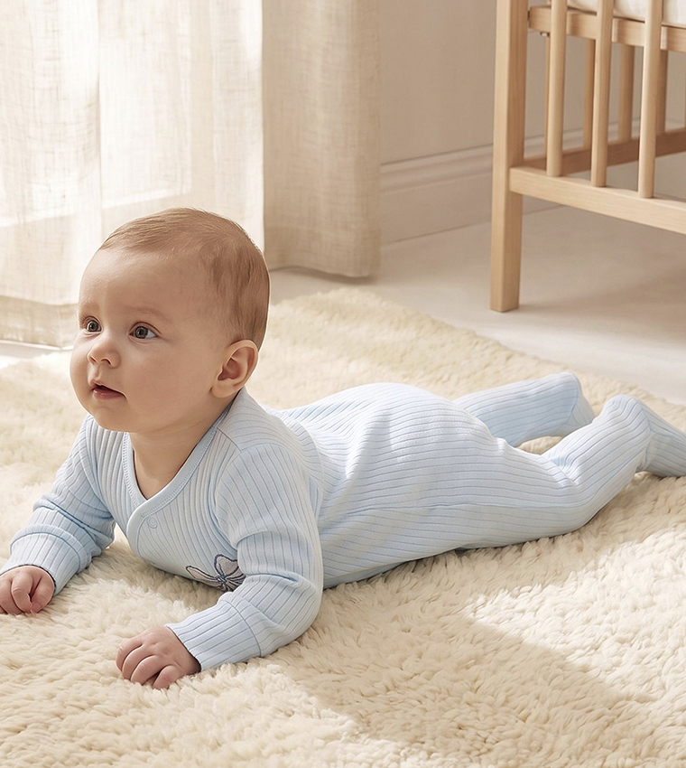 3 Pack Printed Footed Sleepsuits