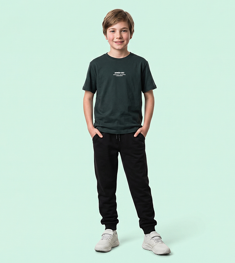 Solid Joggers with Drawstring Waist