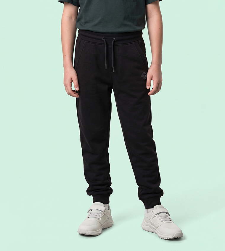 Solid Joggers with Drawstring Waist