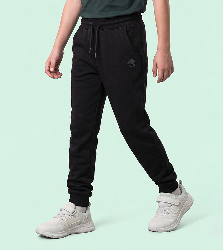 Solid Joggers with Drawstring Waist