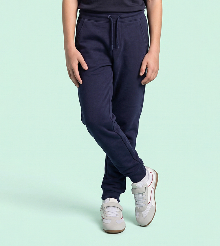 Solid Joggers with Drawstring Waist