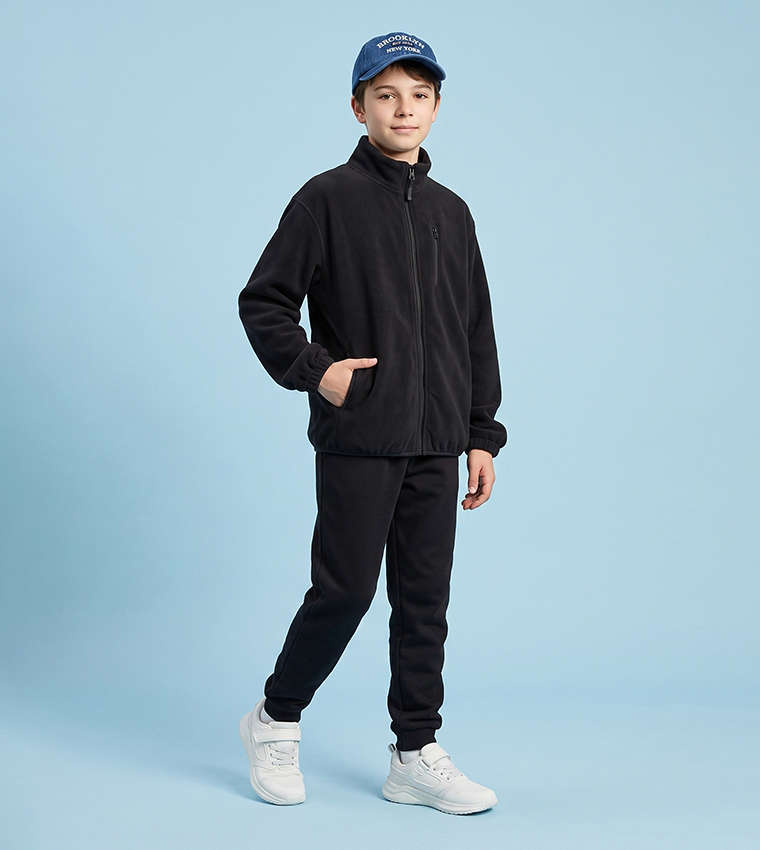 Solid Jacket with Zipper Closure