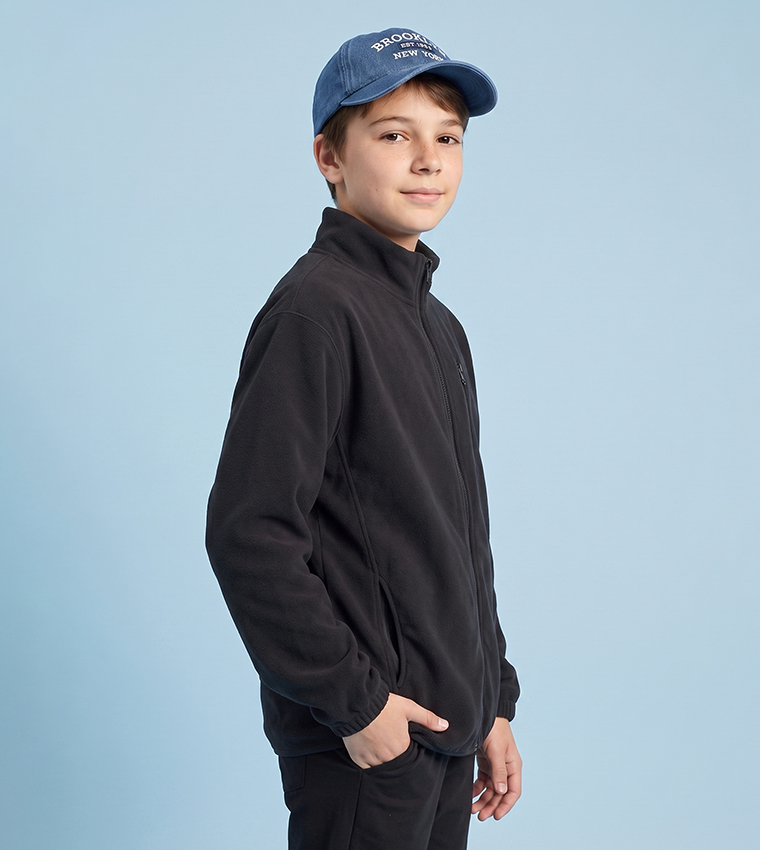 Solid Jacket with Zipper Closure