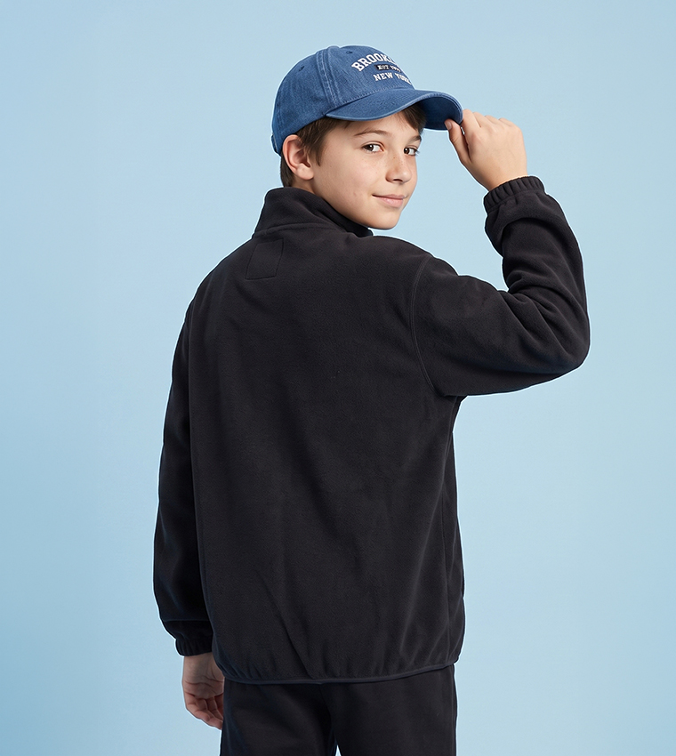 Solid Jacket with Zipper Closure