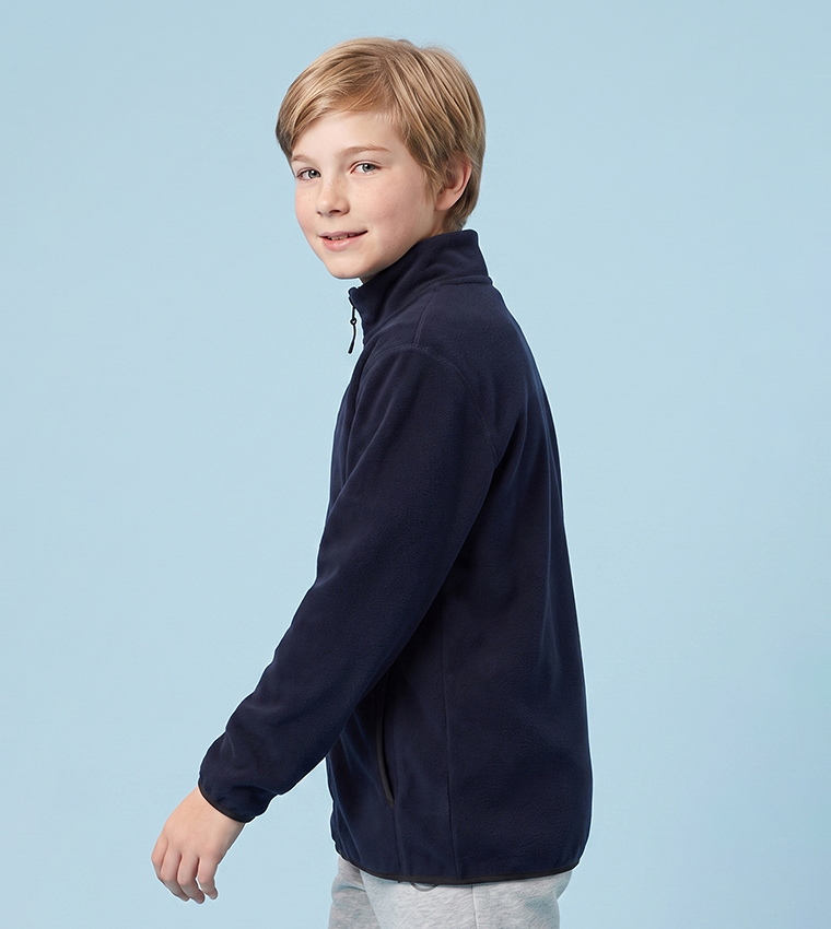 Solid Jacket with Zipper Closure