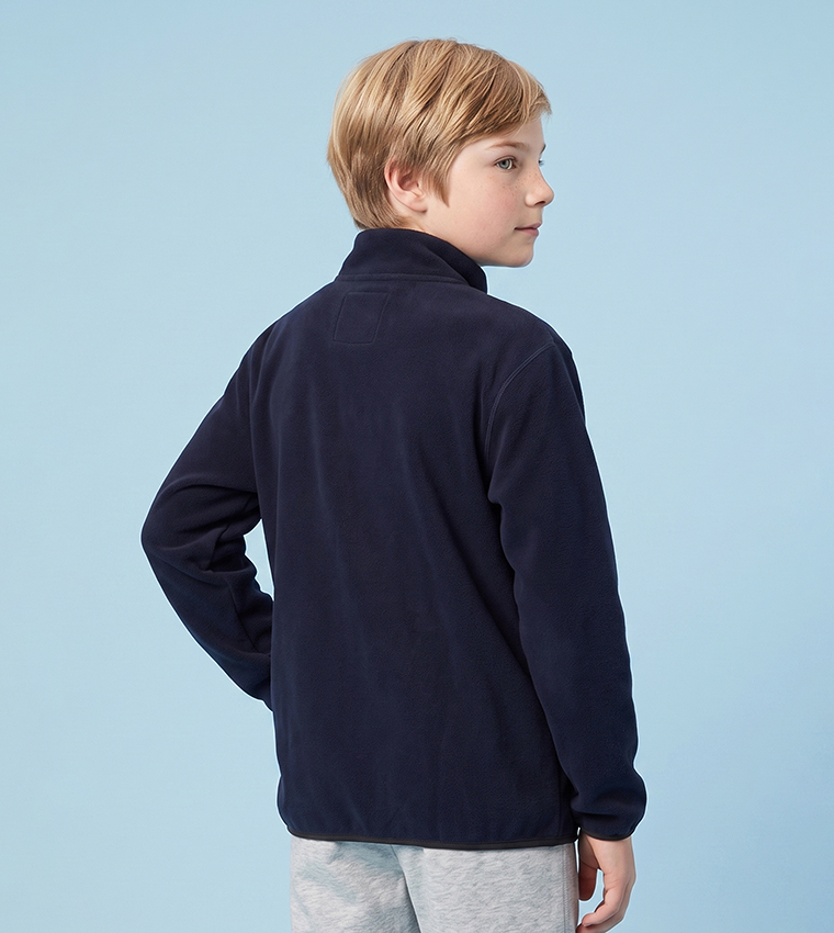 Solid Jacket with Zipper Closure