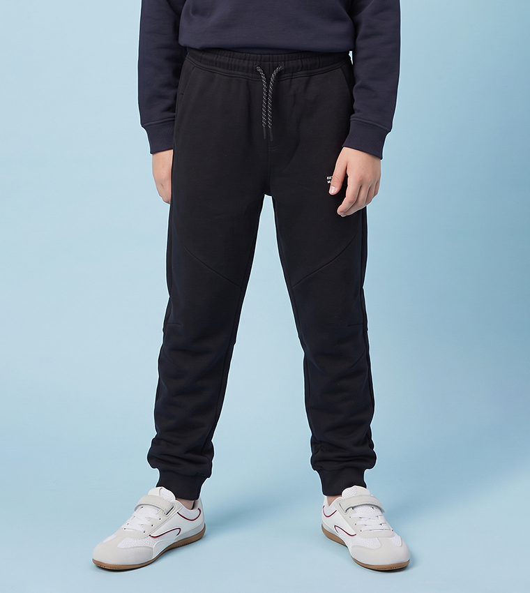 Solid Joggers with Drawstring Waist