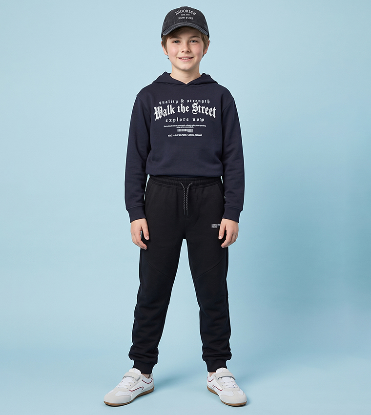 Solid Joggers with Drawstring Waist