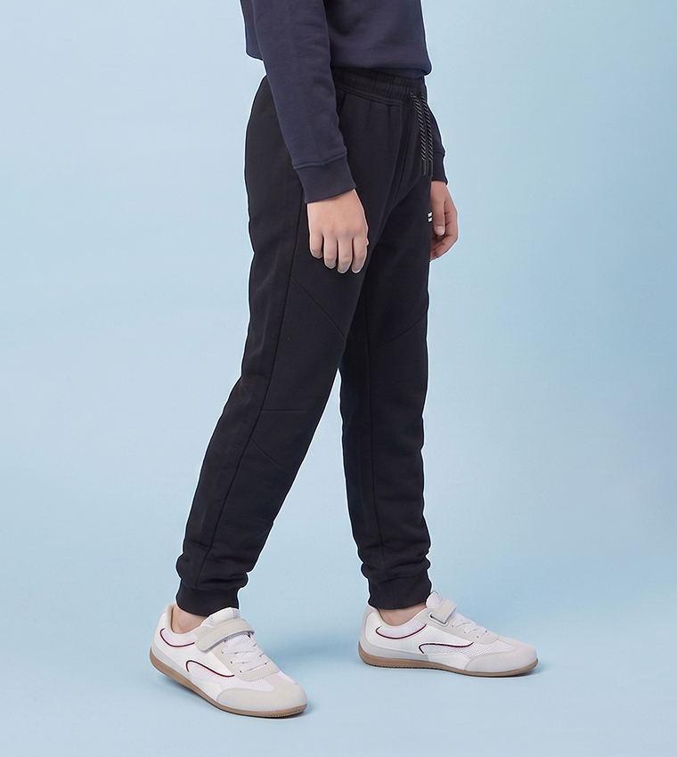 Solid Joggers with Drawstring Waist