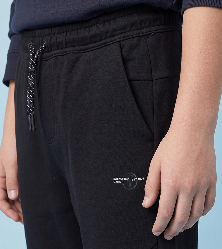 Solid Joggers with Drawstring Waist