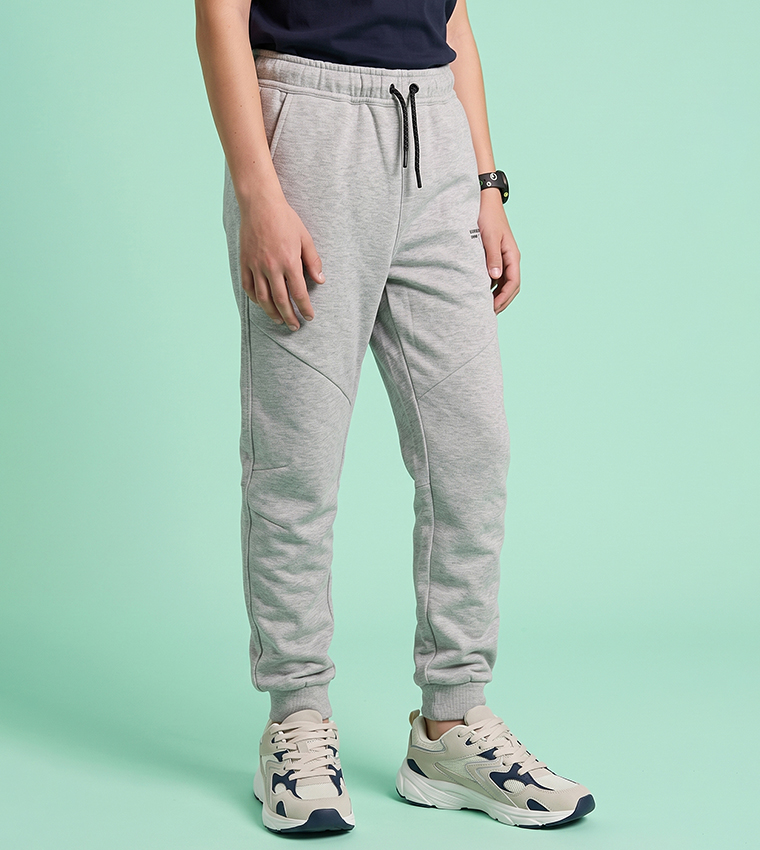 Solid Joggers with Drawstring Waist