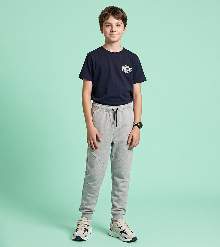 Solid Joggers with Drawstring Waist