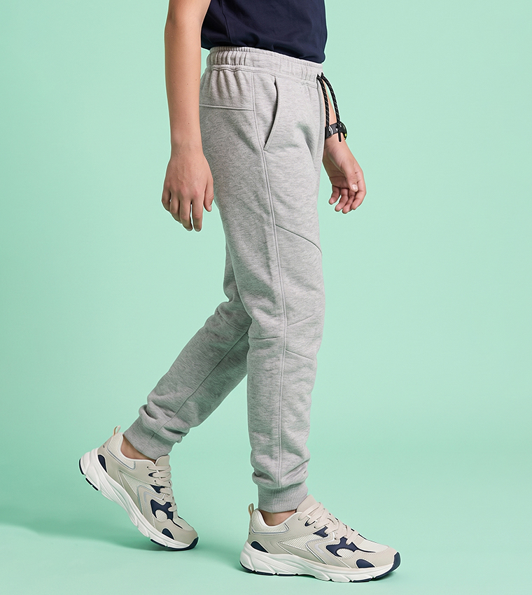 Solid Joggers with Drawstring Waist